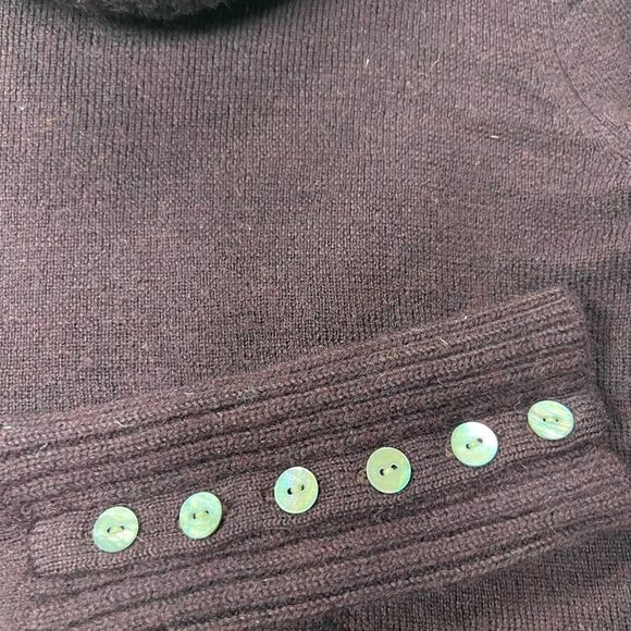 - Tweeds Eggplant color Marino wool cowl neck sweater S - Picture 6 of 6